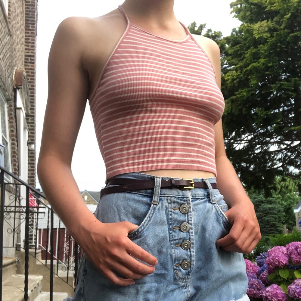 Striped Ribbed Crop Top